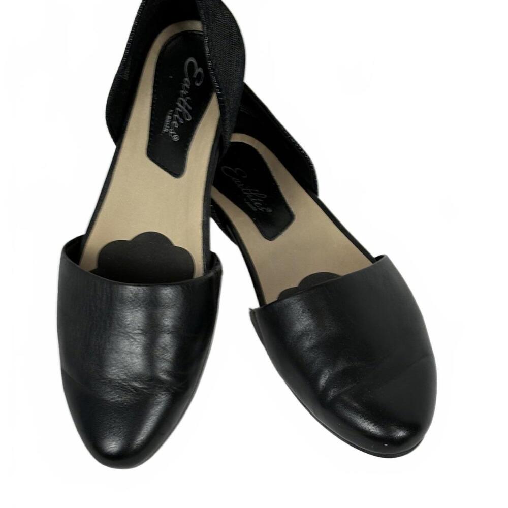 Earthies D’orsay Elegant Black Slip-On Flats
